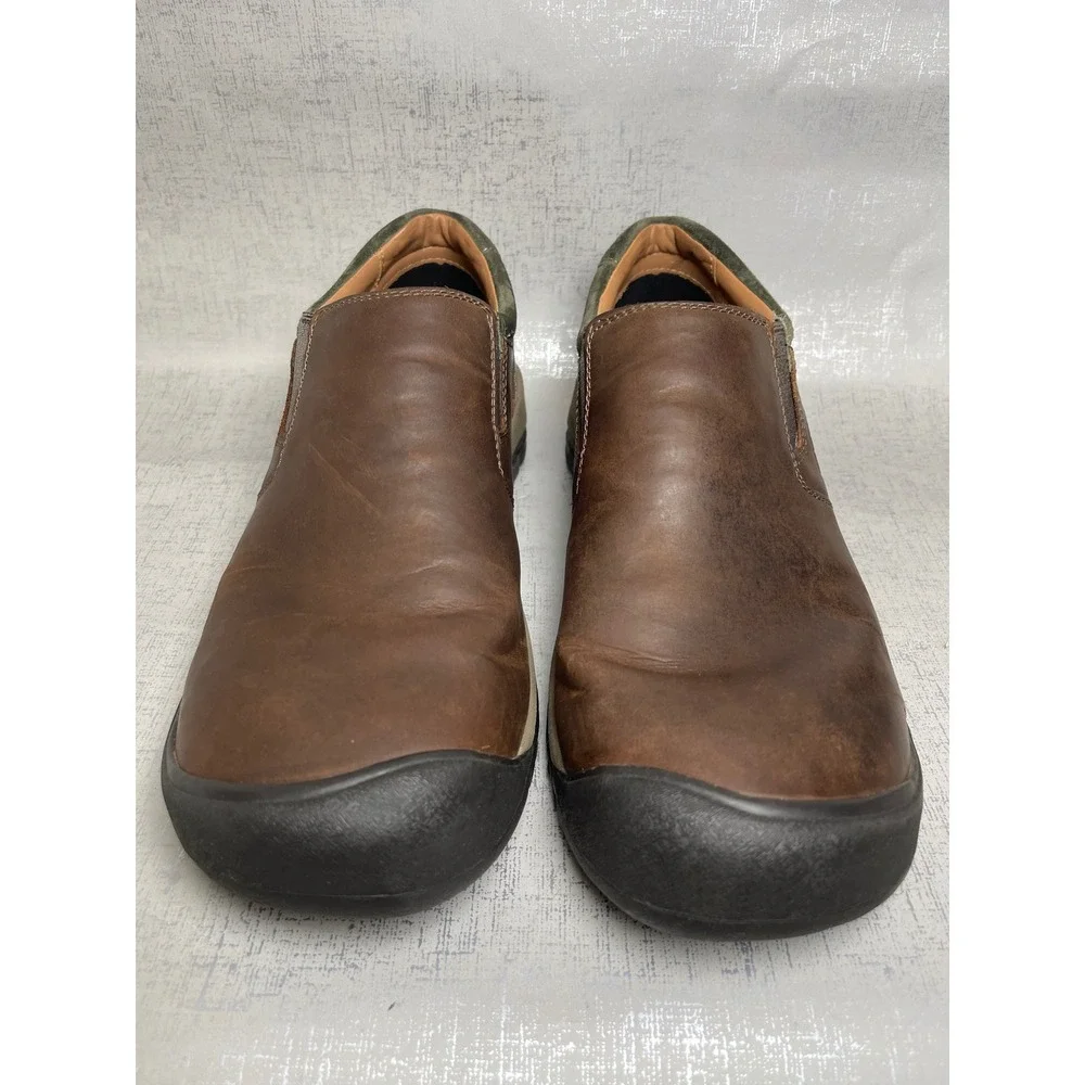 Keen Austin Slip On Brown Leather Loafers Shoes Mens 11.5 Comfort Y2k Classic